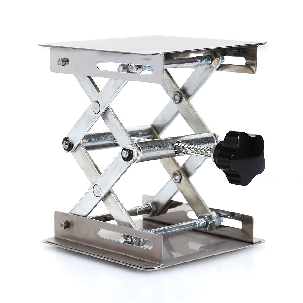 Table élévatrice à ciseaux en acier inoxydable, 100 x 100 mm, plage 45-150 mm