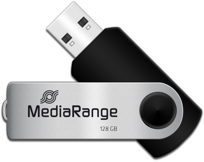 MediaRange USB-Stick USB 2.0 128GB, Schwarz | mit Drehkappe | Plug & Play | für Windows, macOS & Linux - Bild 7