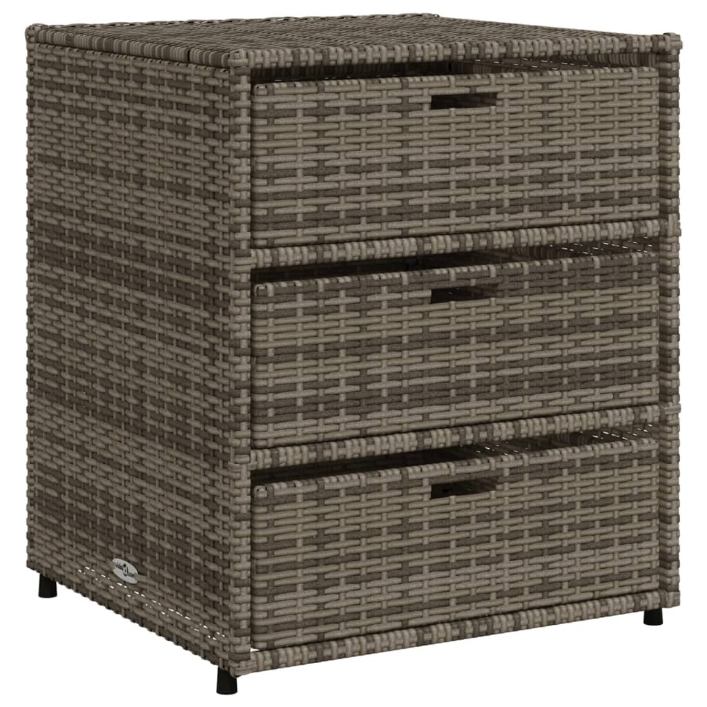 Armoire De Rangement De Jardin Gris 55x59x69 Cm Résine Tressée