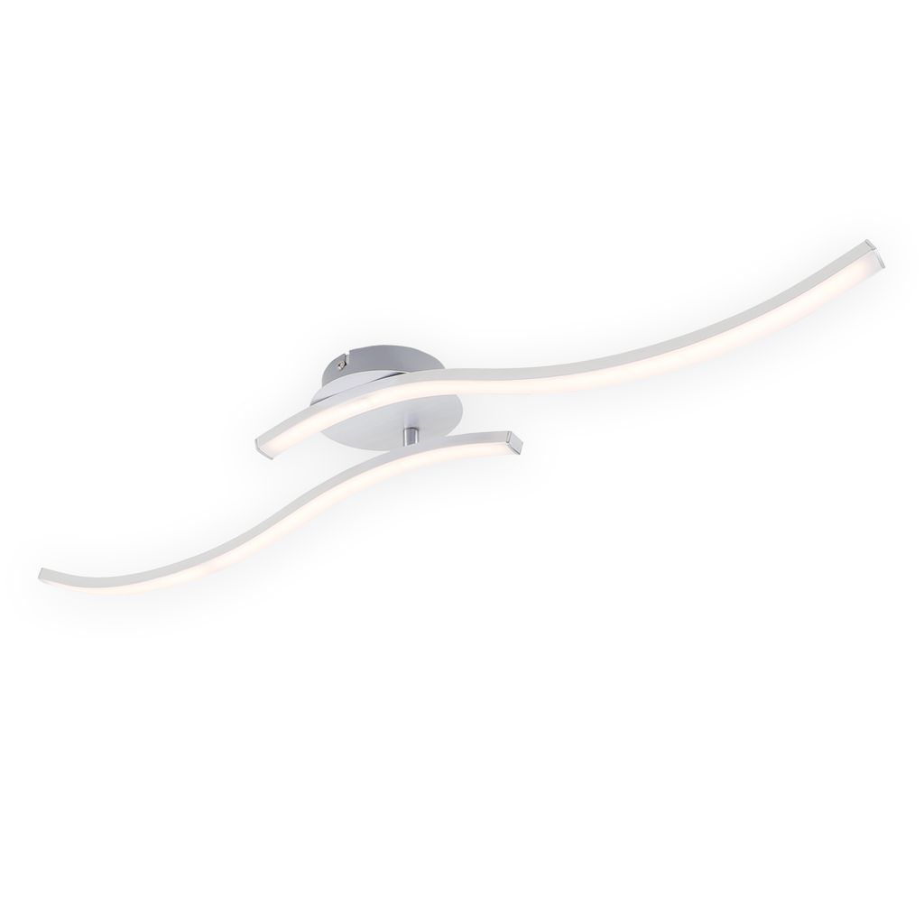Led Deckenleuchte 2-flammig 1.400 Lumen 3.000 Kelvin 18 W Alu-finish Briloner