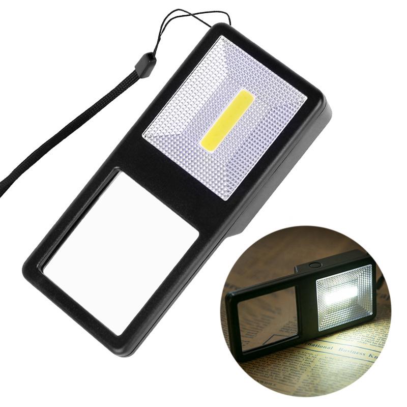 Loupe de poche extensible à LED, lentille asphérique 30 mm, grossissement 3x, étui de protection inclus