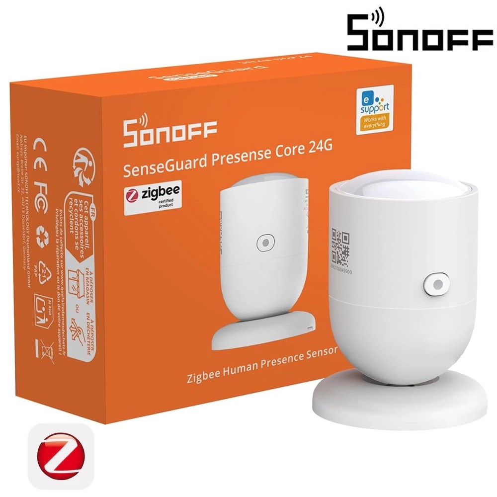 SONOFF SNZB-06P24 Zigbee Präziser Anwesenheitssensor 24GHz mmWave Radar Lichtsensor Kompatibel mit Apple Home über Matter Bridge