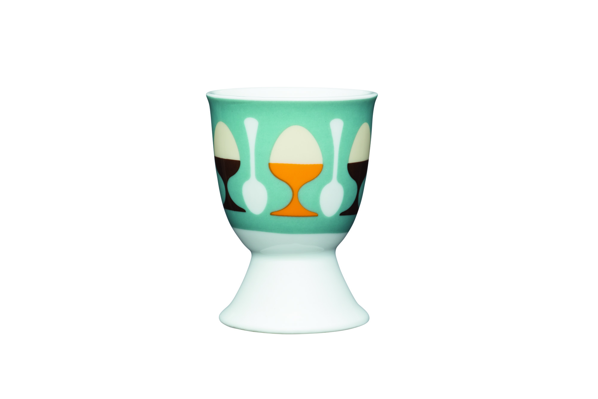 Kitchen Craft - Küche Basteln Eierbecher Im Retro-design, Porzellan, Blau, 9 X 12 X 16 Cm