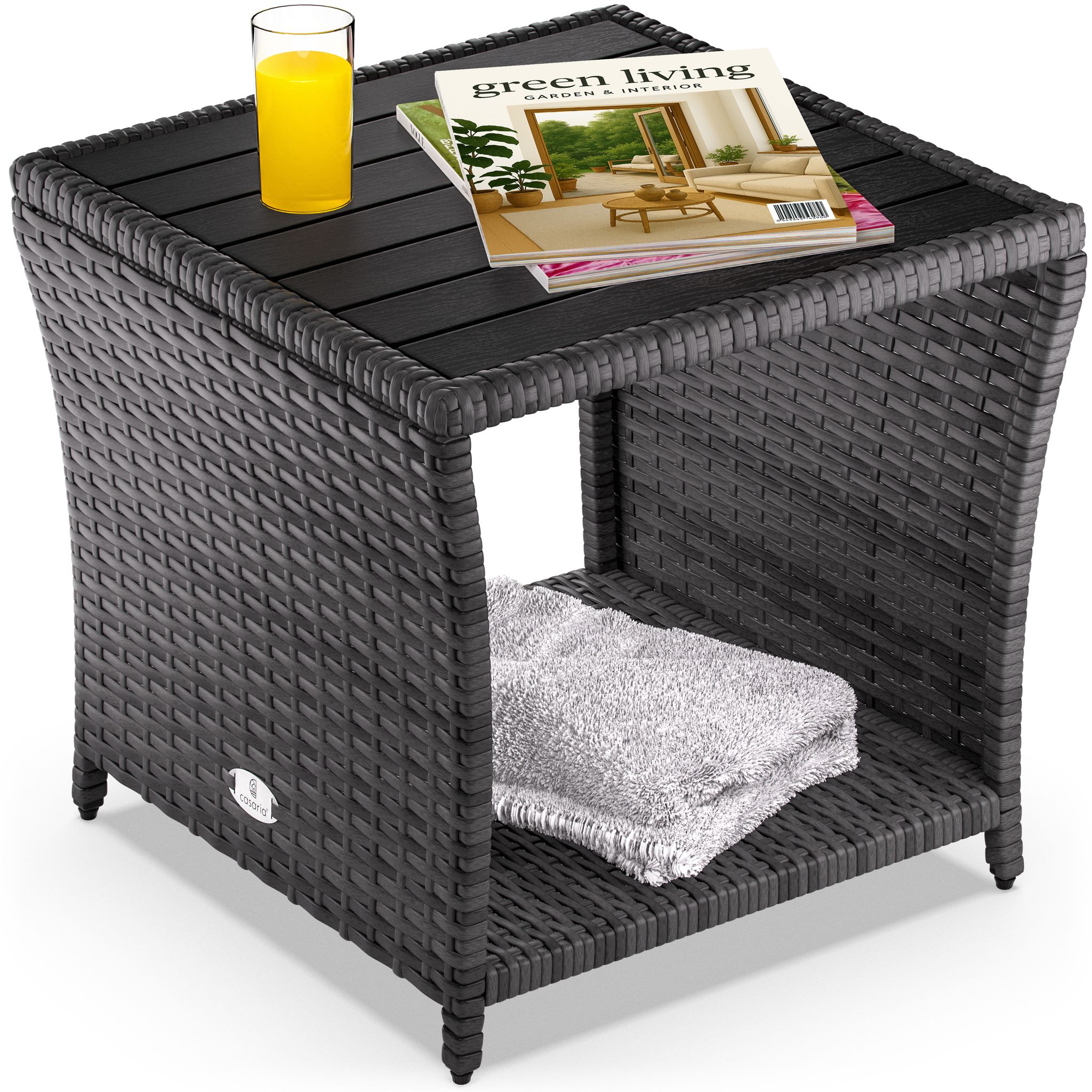 Table D'Appoint En Polyrotin Plateau De Table En Wpc 45x45x40cm Table