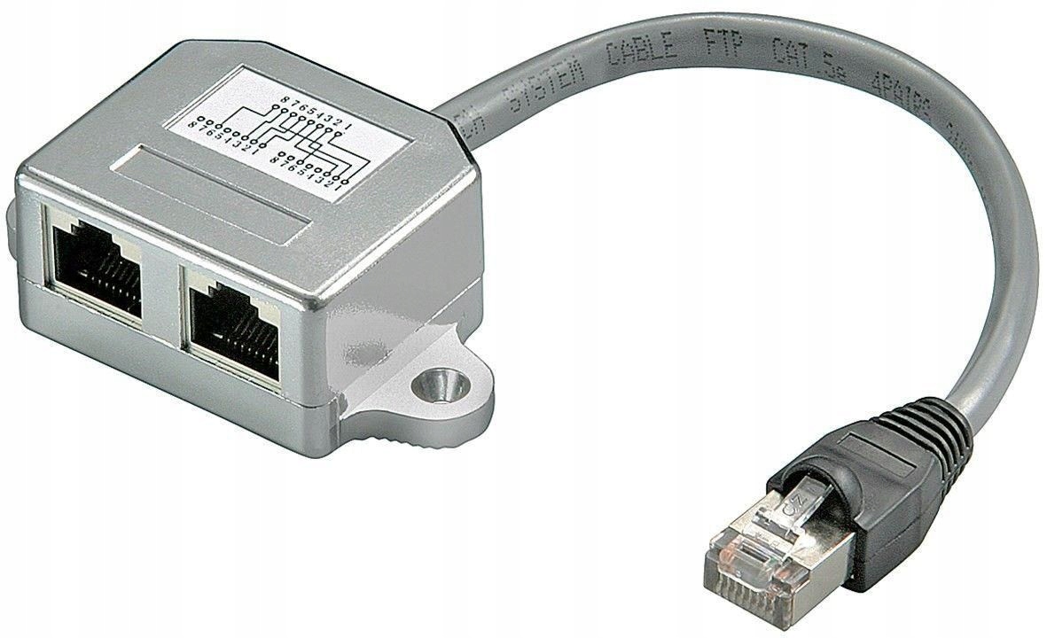 MicroConnect RJ45 Y-Adapter (RJ45, RJ45 (2x)), Netzwerk Adapter, Grau - Bild 2