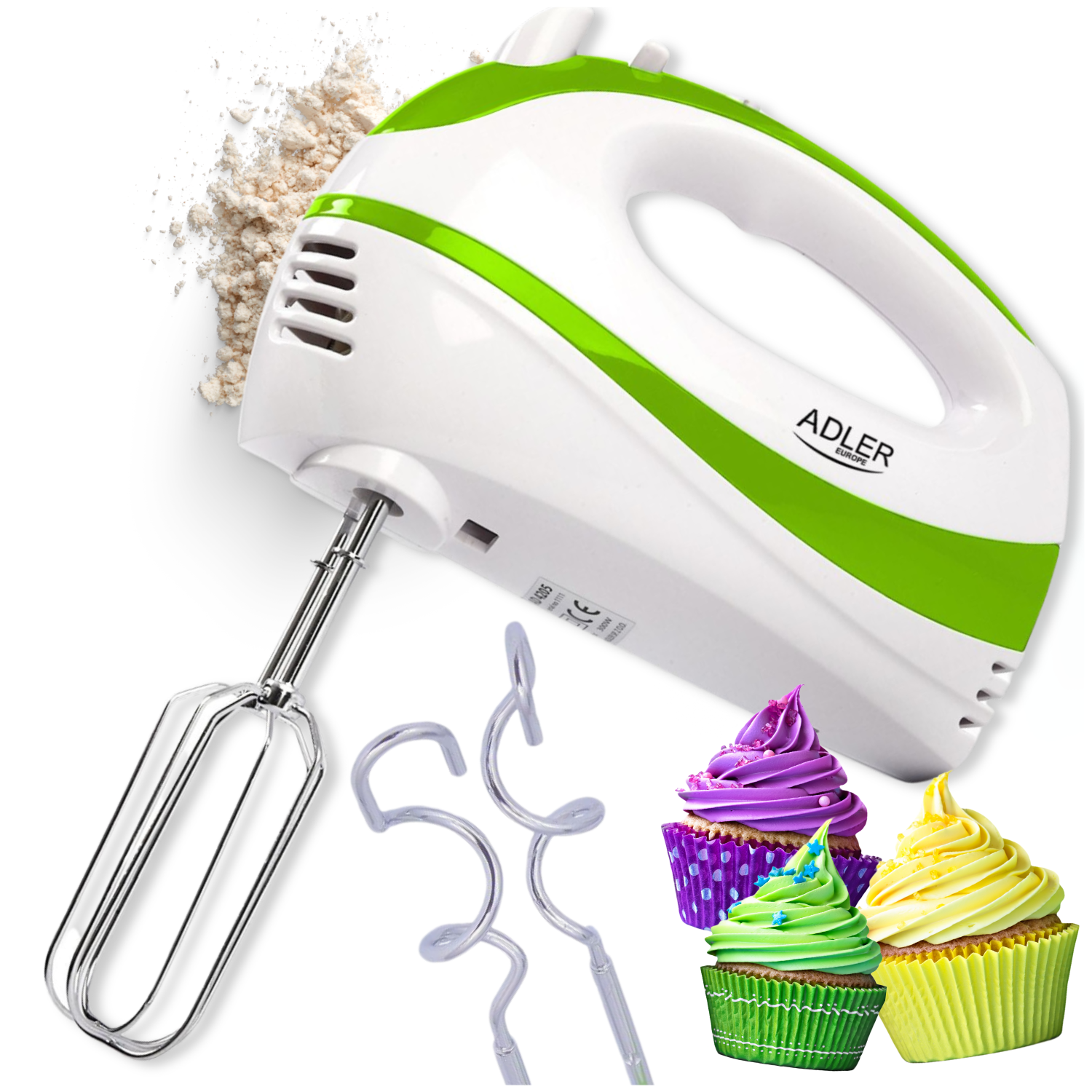 Adler Grün Ad Mixer Hand Mixer Green, White, Handmixer, - Bild 4