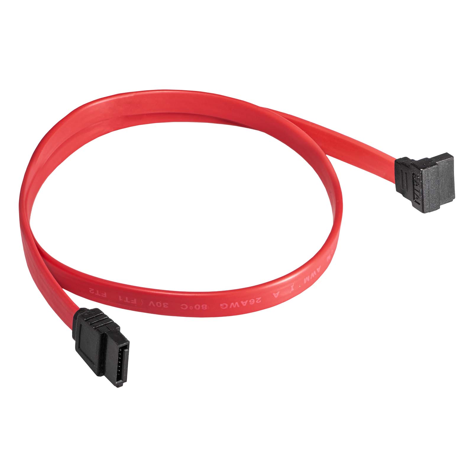 Akyga Rot Sata-Zu-Sata-Iii-Kabel Ak-Ca-51 6 Gbit/S, 90° Abgewinkelt Für Festplatten, 50 Cm