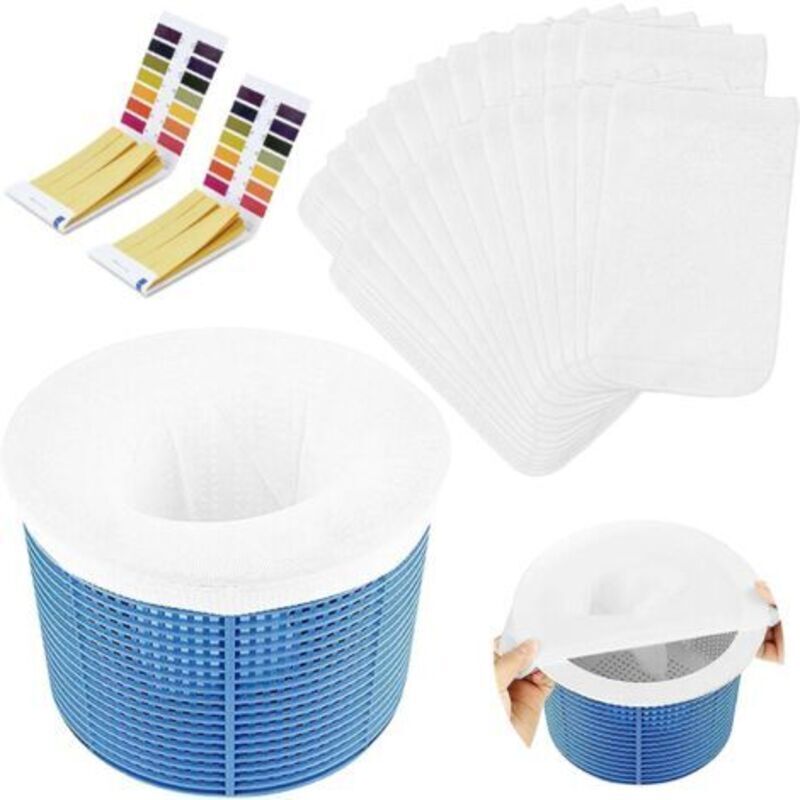 Set Di 32 Calze Per Skimmer Da Piscina, In Maglia Ultrafine + 2 Strisc OEM
