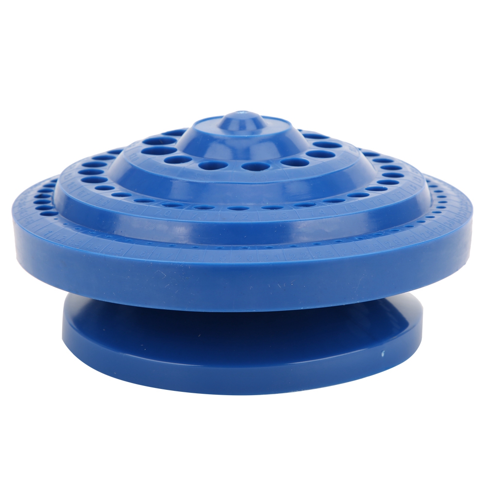 Coffret de rangement pour forets en plastique, boîte ronde multi-trous, 170 mm, bleu