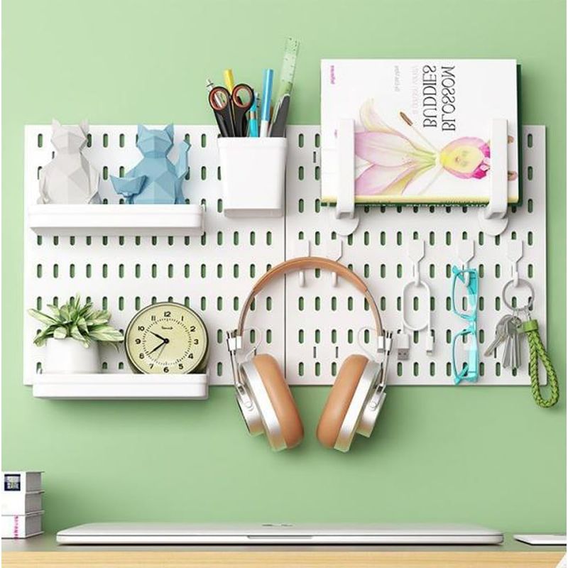 Panneau perforé mural sans perçage en plastique ABS, 30 x 30 cm, lot de 2