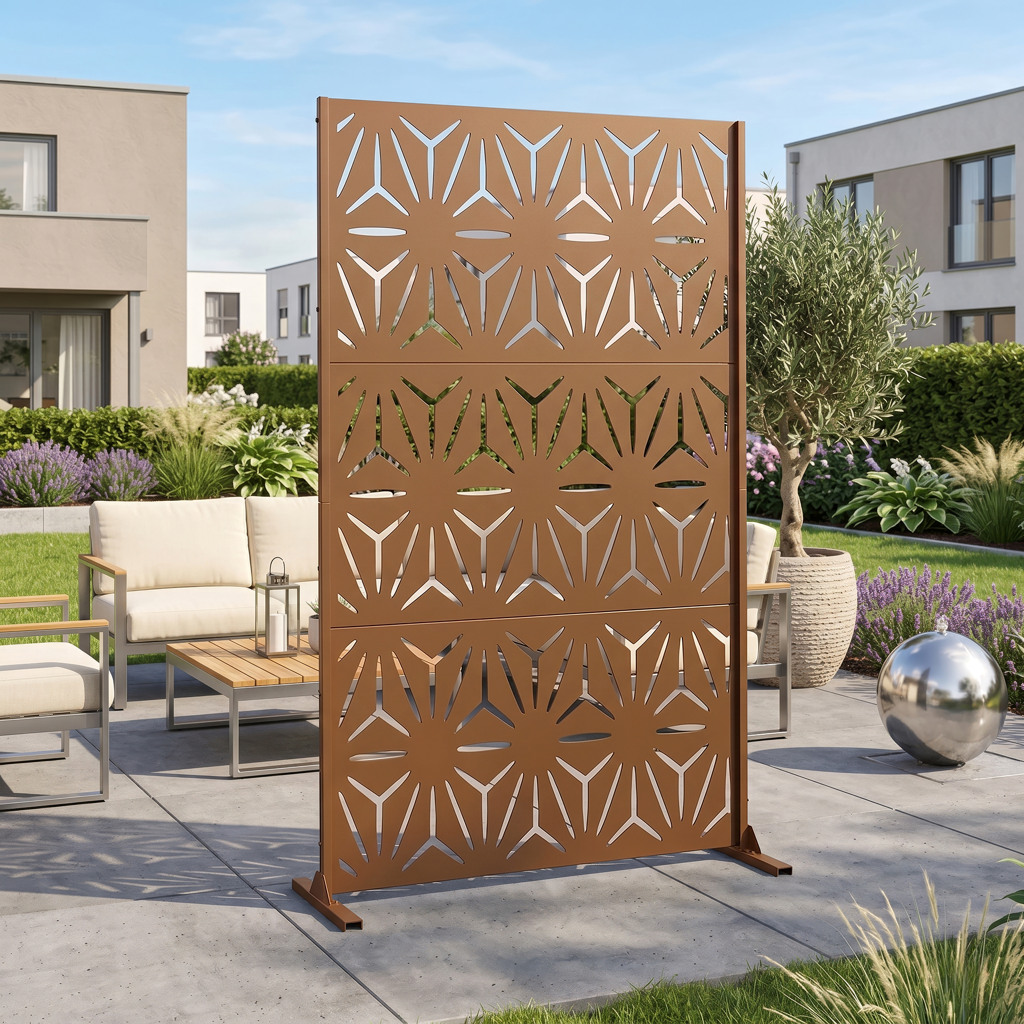 Trennwand Kilsturd Verzinkter Stahl 180x120 Cm Braun [casa.pro]