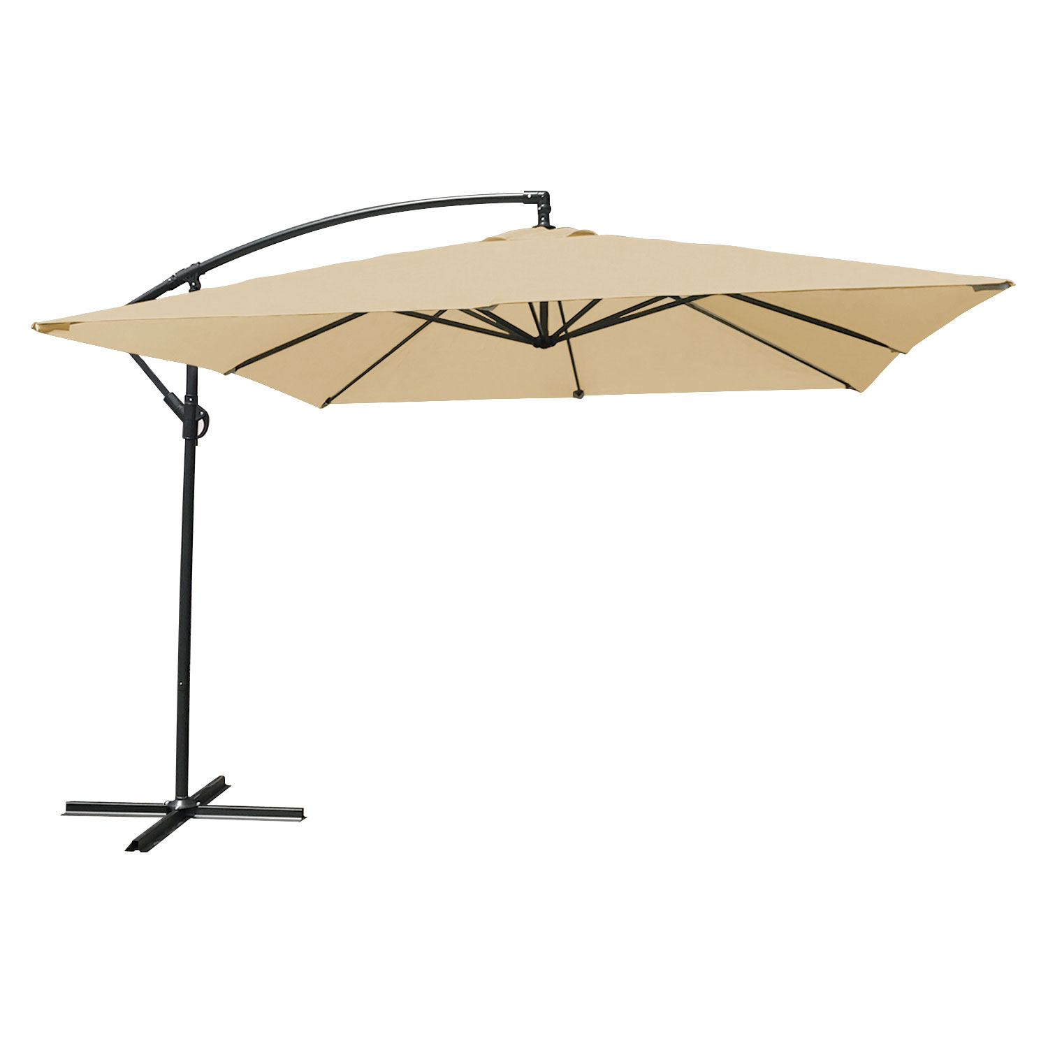 Happy Garden - Parasol Déporté Molokai Carré 2,7x2,7m Beige
