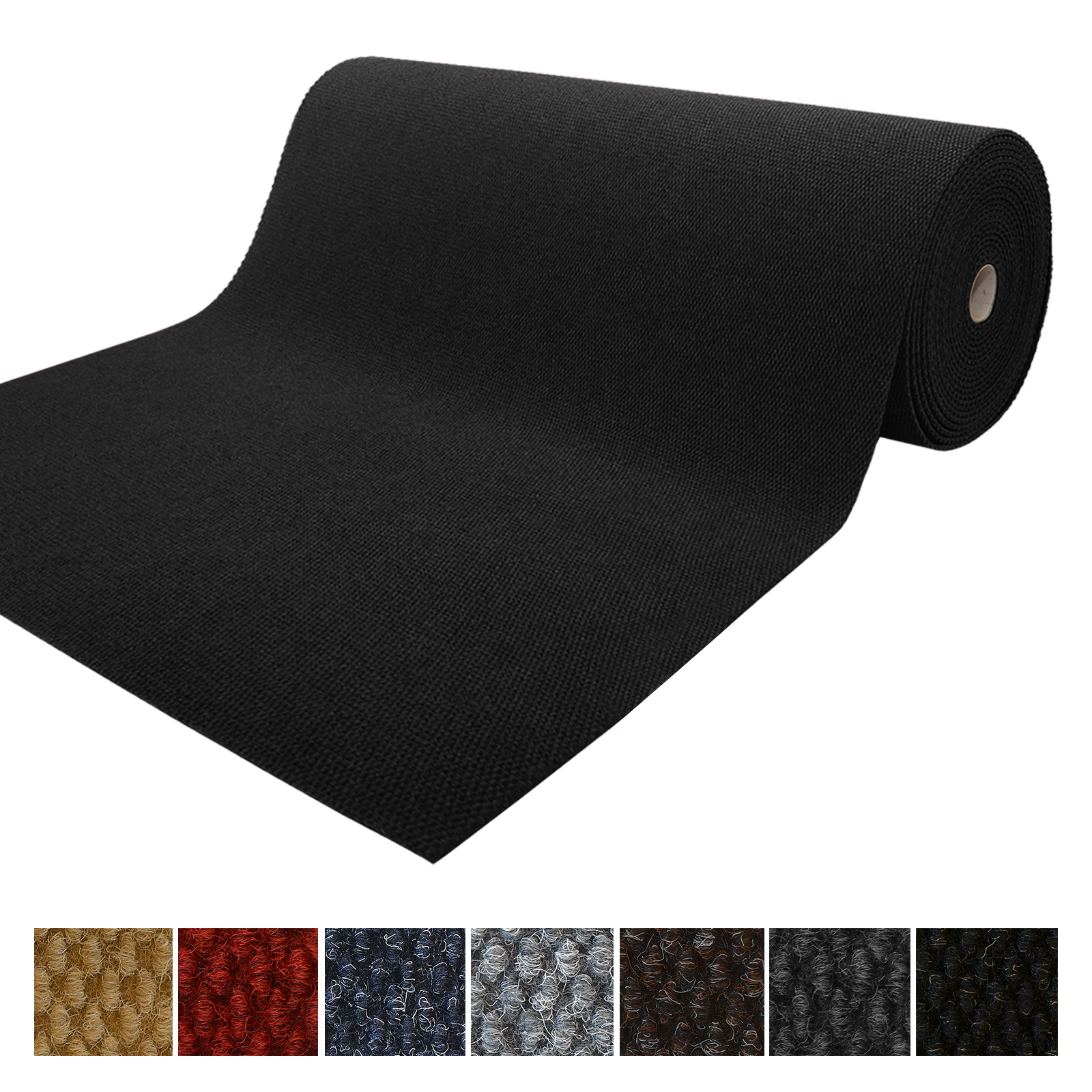 Karat - Tapis De Porte Paillasson D'Entrée Hong Kong Noir 100 X 300 Cm