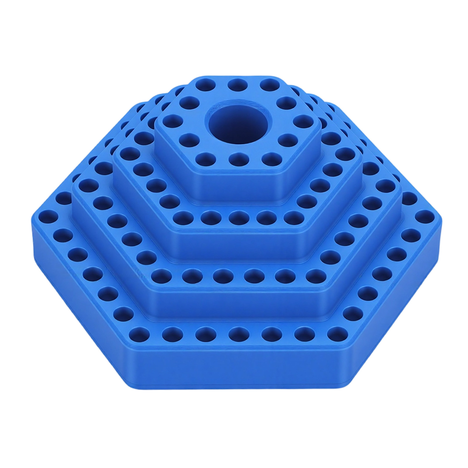 Organisateur d'embouts en forme d'échelle, 103 emplacements pour embouts hexagonaux, à fente et pentalobe, bleu