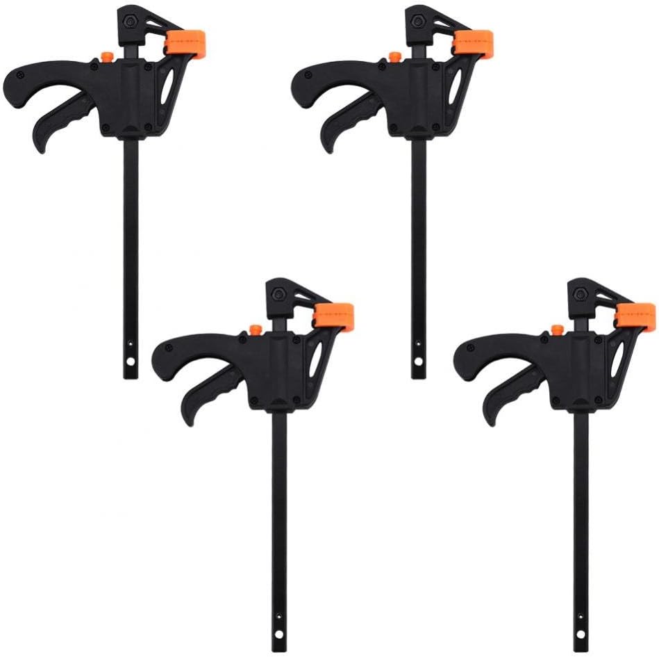 Serre-joint à cliquet en plastique, barre de 10 cm, dégagement rapide, lot de 4
