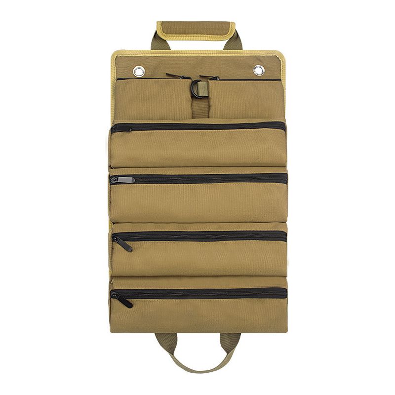 Sac à outils roulé 50 × 32 cm en tissu Oxford, noir, pour quincaillerie et électricien
