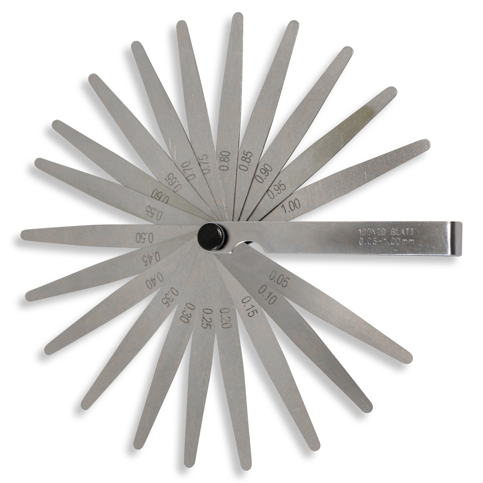 Abstandslehre Fühlerlehre Ventillehre 20 Blatt Fühllehre 0,05-1,00 mm Spaltmass - Image 2