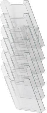 Exacompta Transparent - Wandprospekthalter 64758D A4 Hoch 6Fächer