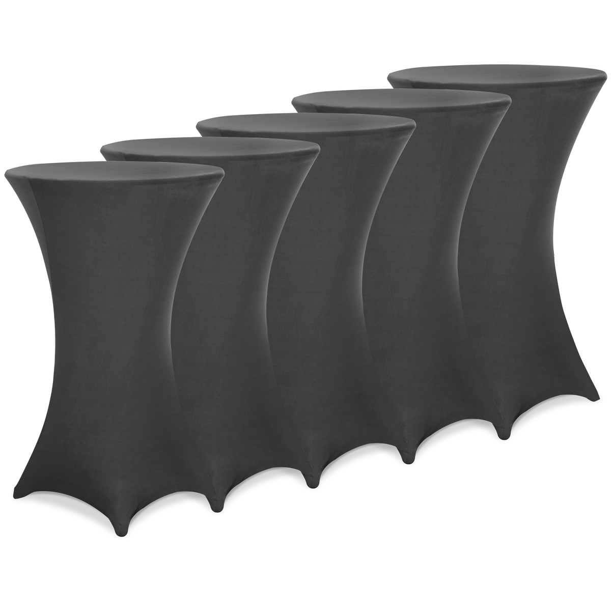 Detex® Stehtisch Husse 5er Set Ø60-65/70-75/80-85cm Farbwahl Stretch Stehtischhusse Überzug 5er Set Ø80 Cm / Anthrazit