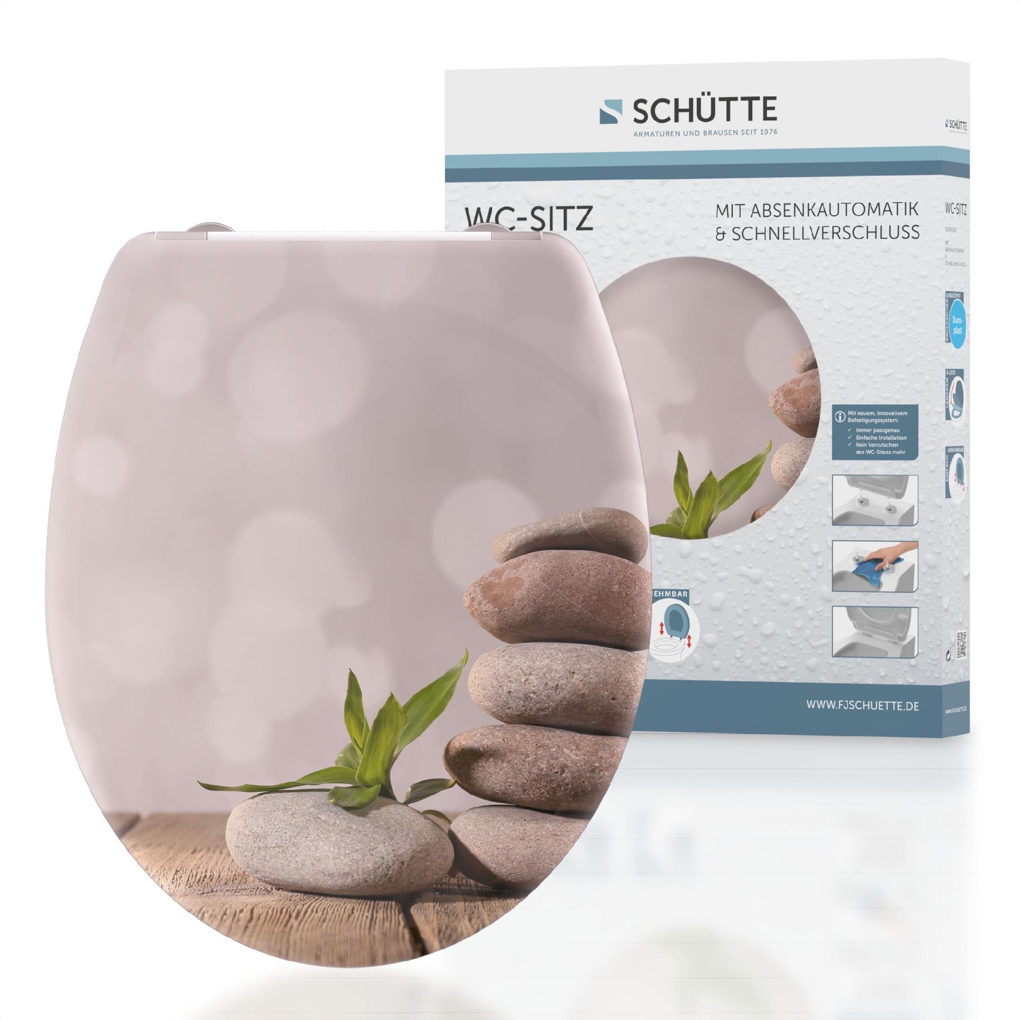 Schütte WC-Sitz 'Stone Pyramid' mit Absenkautomatik Duroplast