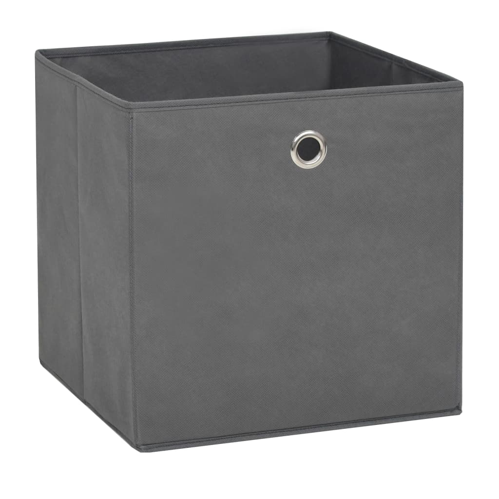 Storage Boxes 10 Pcs Non-woven Fabric 28x28x28 Cm Grey Vidaxl