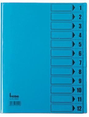 bene Ordnungsmappe 12 Fächer DIN A4 Blau Karton - Image 3