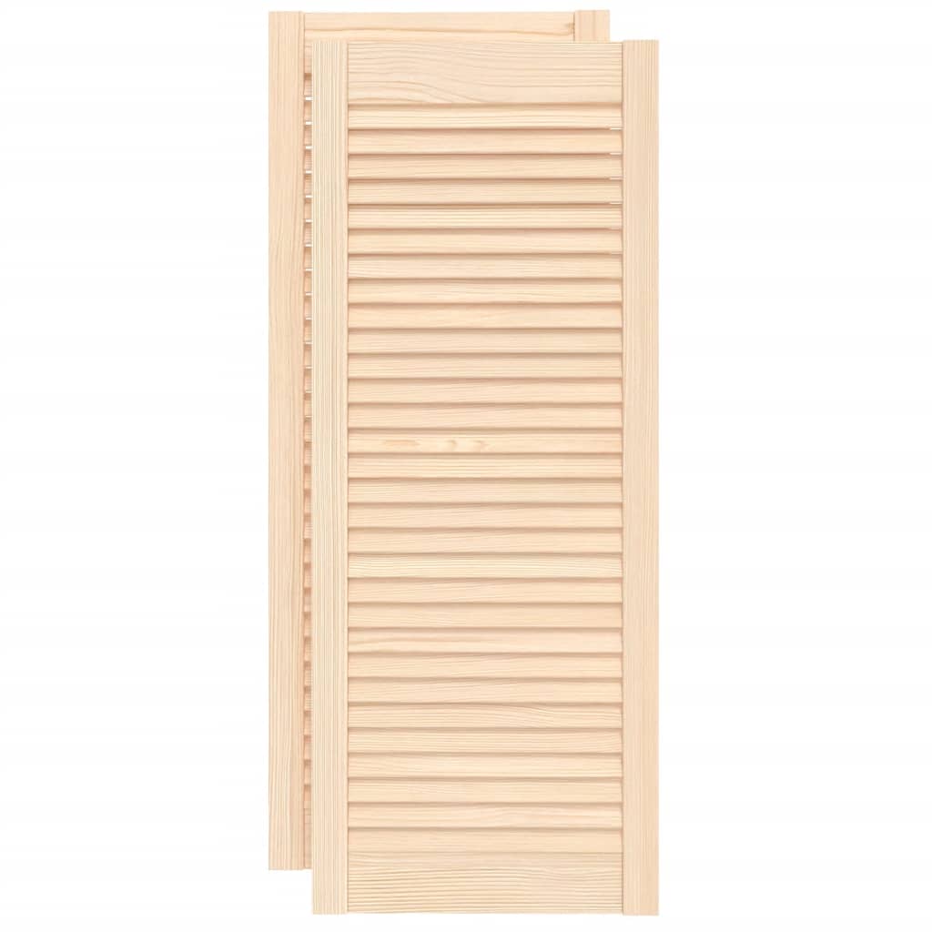Cabinet Doors Louvred Design 2 Pcs 99.3x39.4 Cm Solid Wood Pine Vidaxl