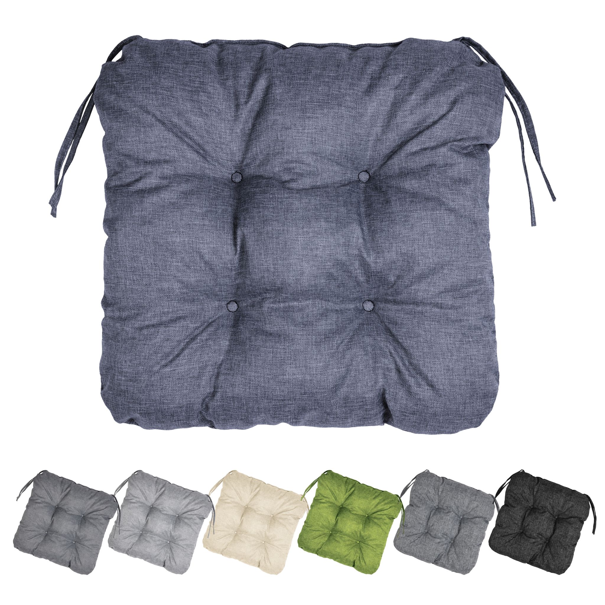 heimtexland Typ551 Lot de 2 coussins de chaise d'extérieur imperméables et résistants aux intempéries - 40 x 40 cm - matelassés - Pour chaise de jardin - Coussins résistants aux UV - Taupe