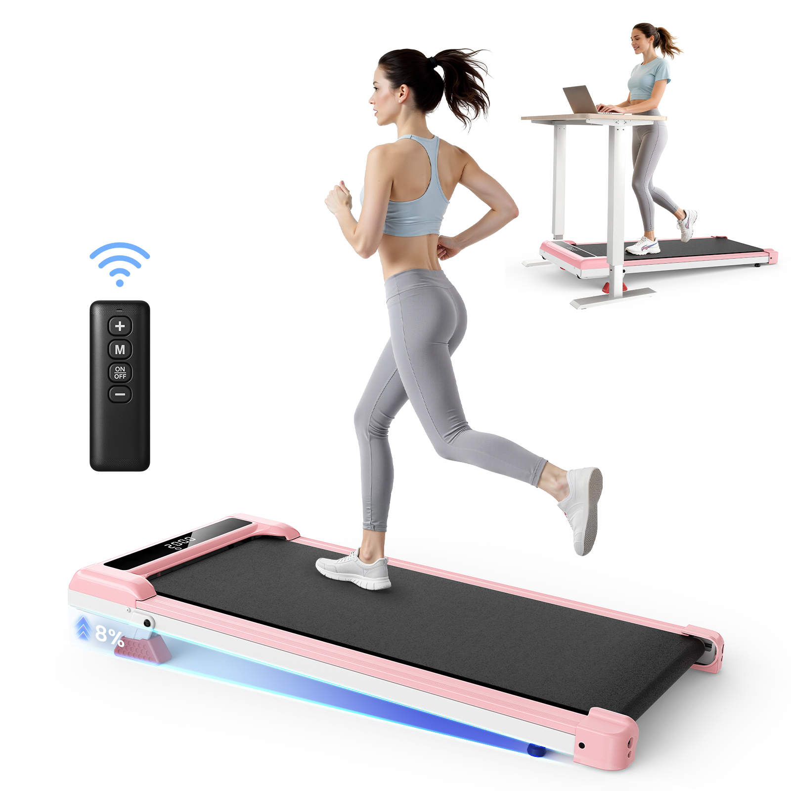 3 En 1 Tapis De Course Électrique - Tapis De Marche - Inclinaison Manuelle 8% - Vitesse 1-10km/h - Écran Led - Moteur 3.0hp - Surface 39 X 94 Cm - Charge Maximale De 130 Kg - Pour Usage Domestique - R