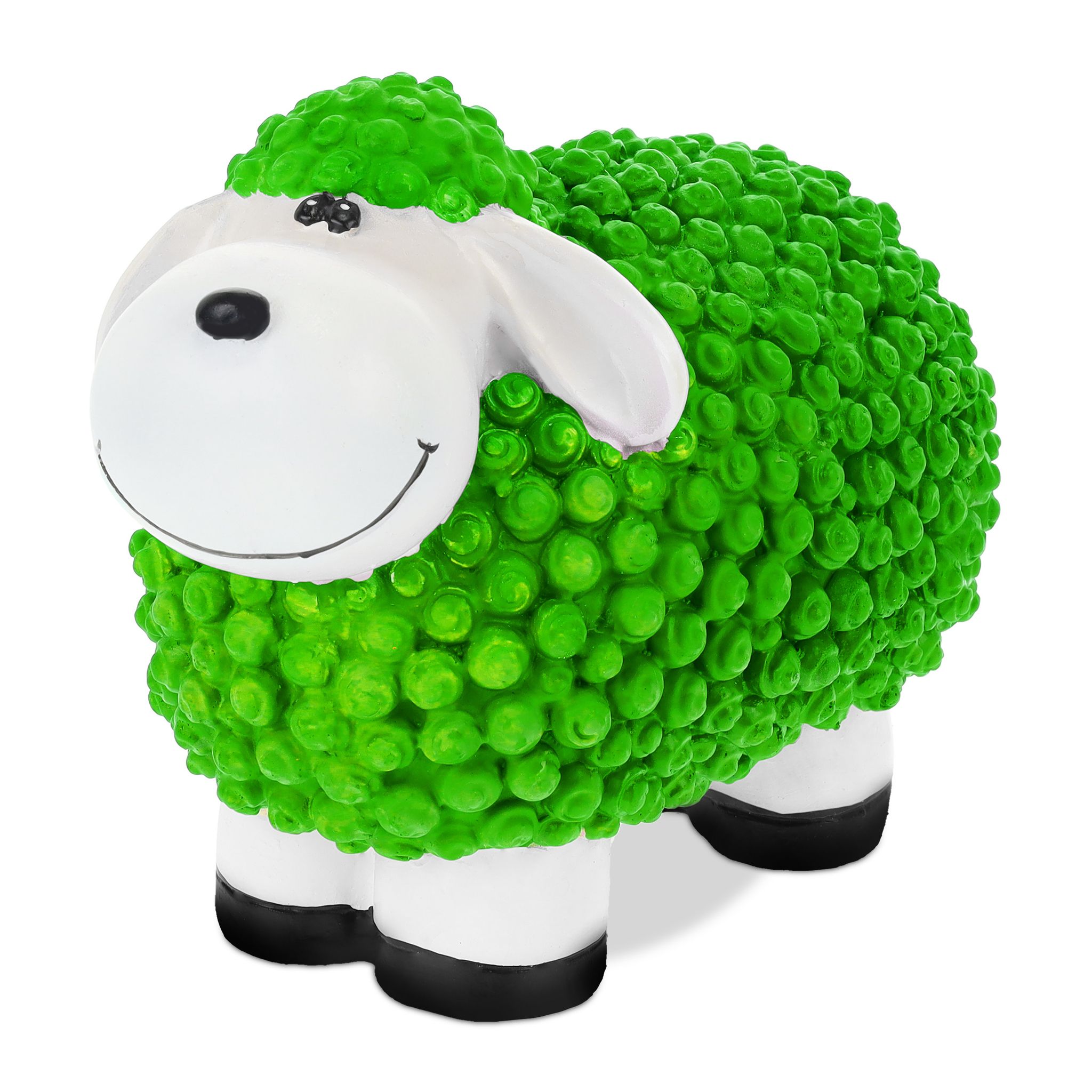 Relaxdays Garden Decoration Sculpture Sheep Hbt: 16x21x12,5 Cm, Weatherproof, Gift Idea, For Indoors And Outside, Green