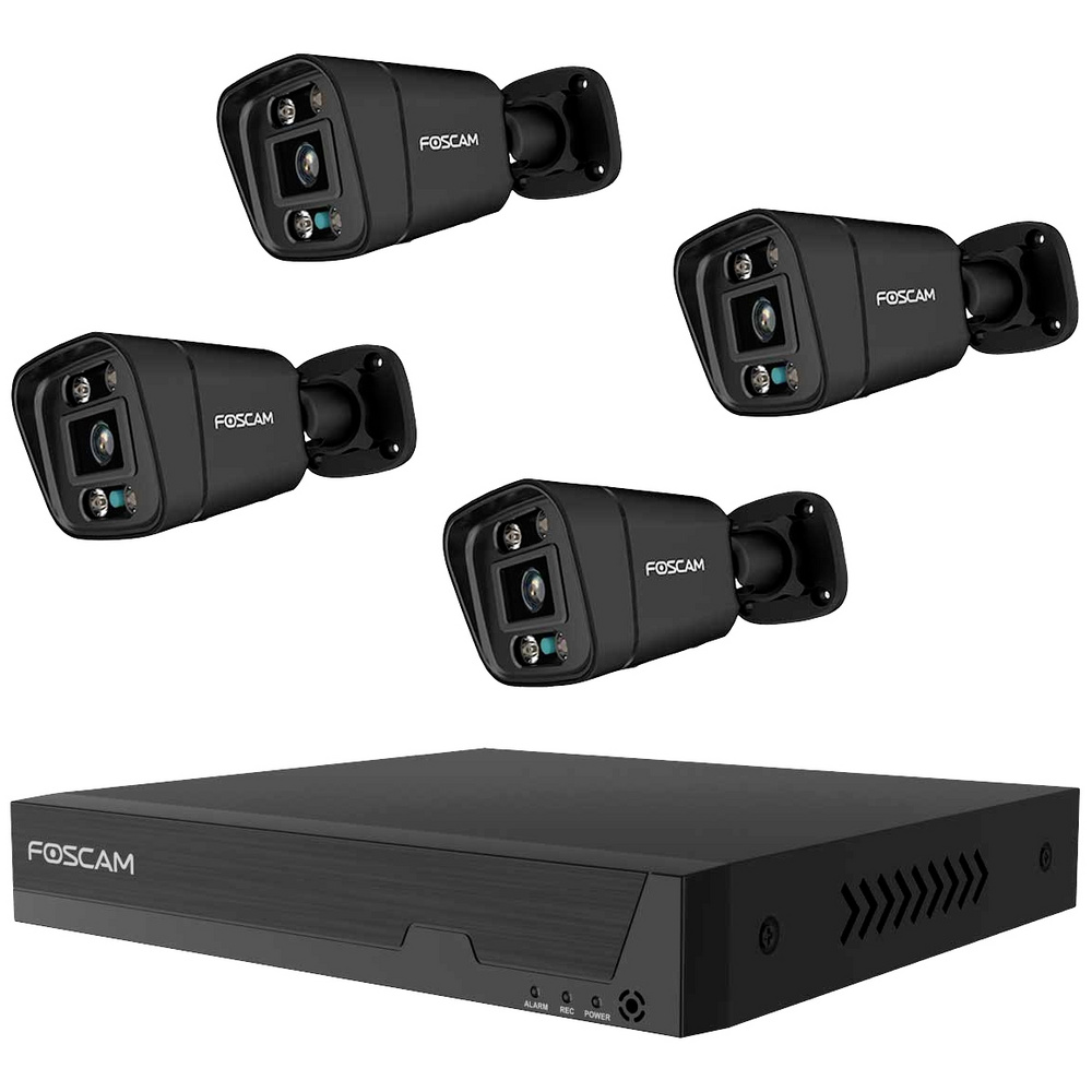 Foscam FN9108E B4 2T (schwarz, 8 Kanal Netzwerk-Videorekorder FN9108E, 4x V5EP Überwachungskamera) (3840 x 2160 Pixels), Netzwerkkamera, Schwarz - Image 5