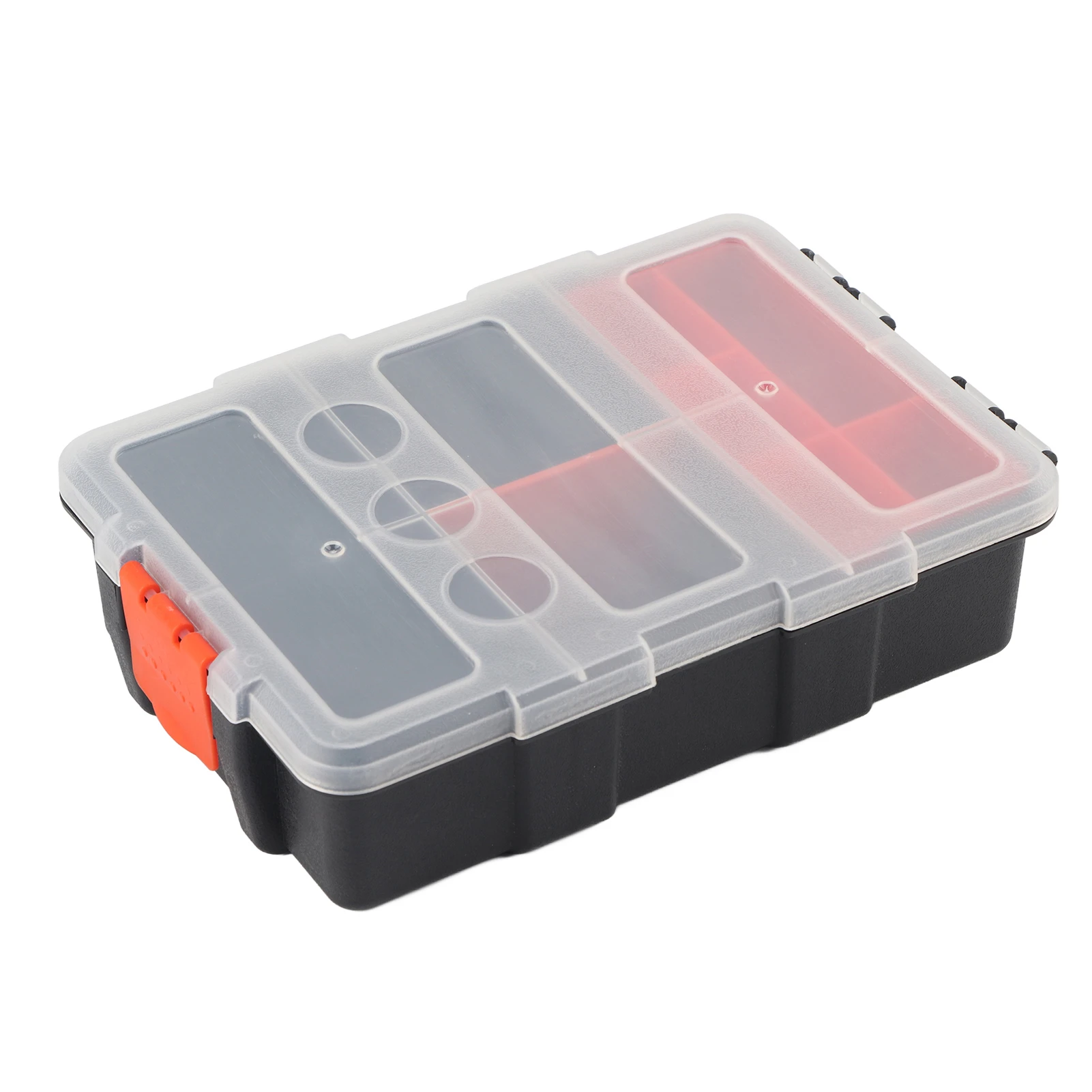 Boîte de rangement à deux compartiments en polypropylène, couvercle transparent, pour vis et boulons