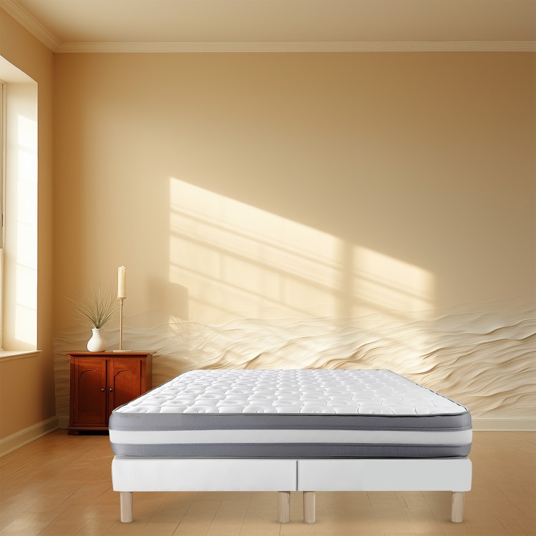 Bysommiflex - Sommier Tapissier Blanc 70x200x2 (140x200)fabrication