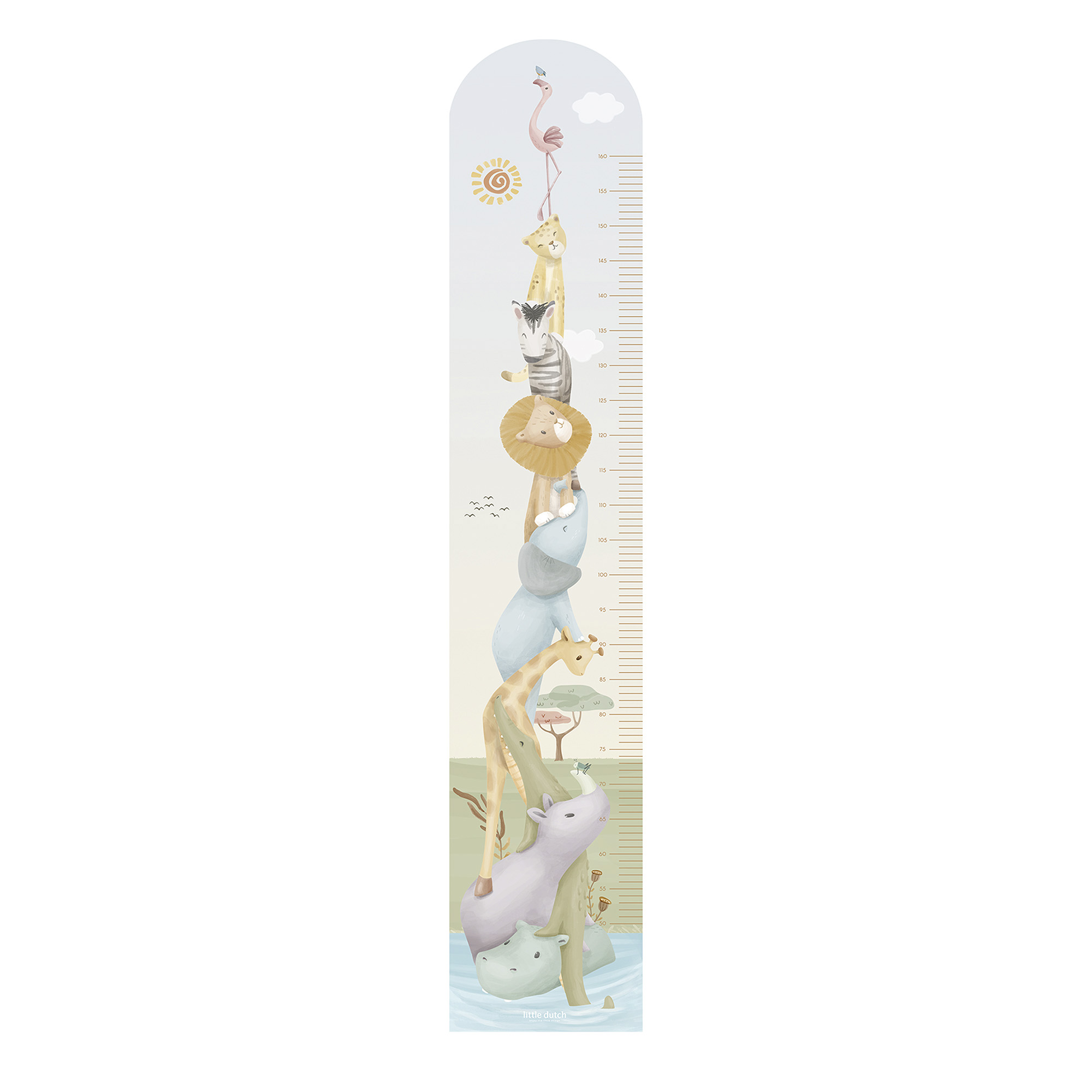 Little Dutch Mehrfarbig Wachstumstabelle Safari Friends - 142X27,5Cm
