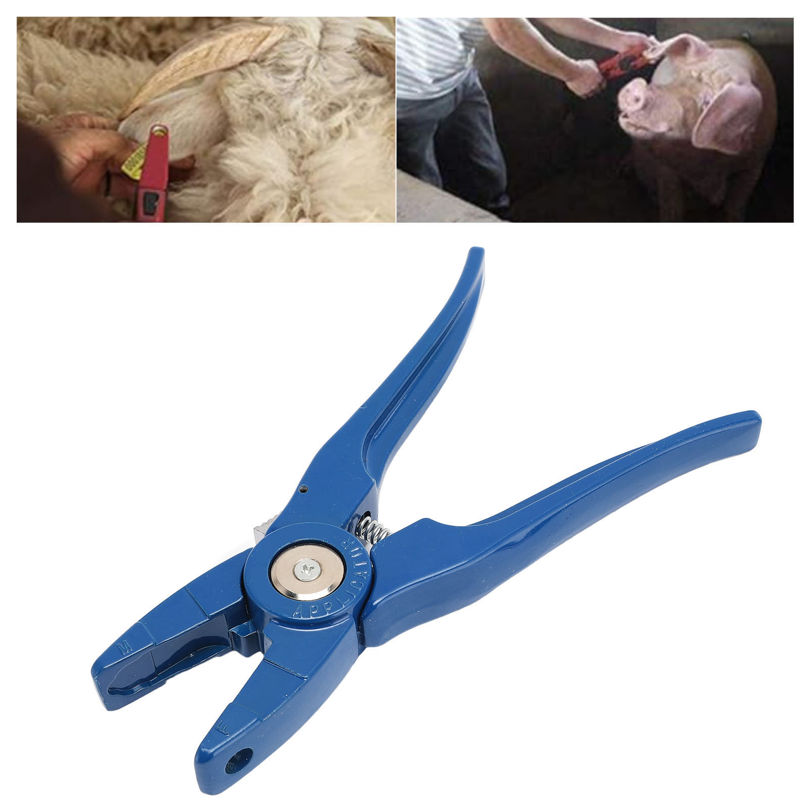 Applicatore Per Marchi Auricolari Per Animali Da Allevamento, Completo Di Una Clip In Alluminio Da 195x45 Mm, Per Bovini, Suini E Ovini.