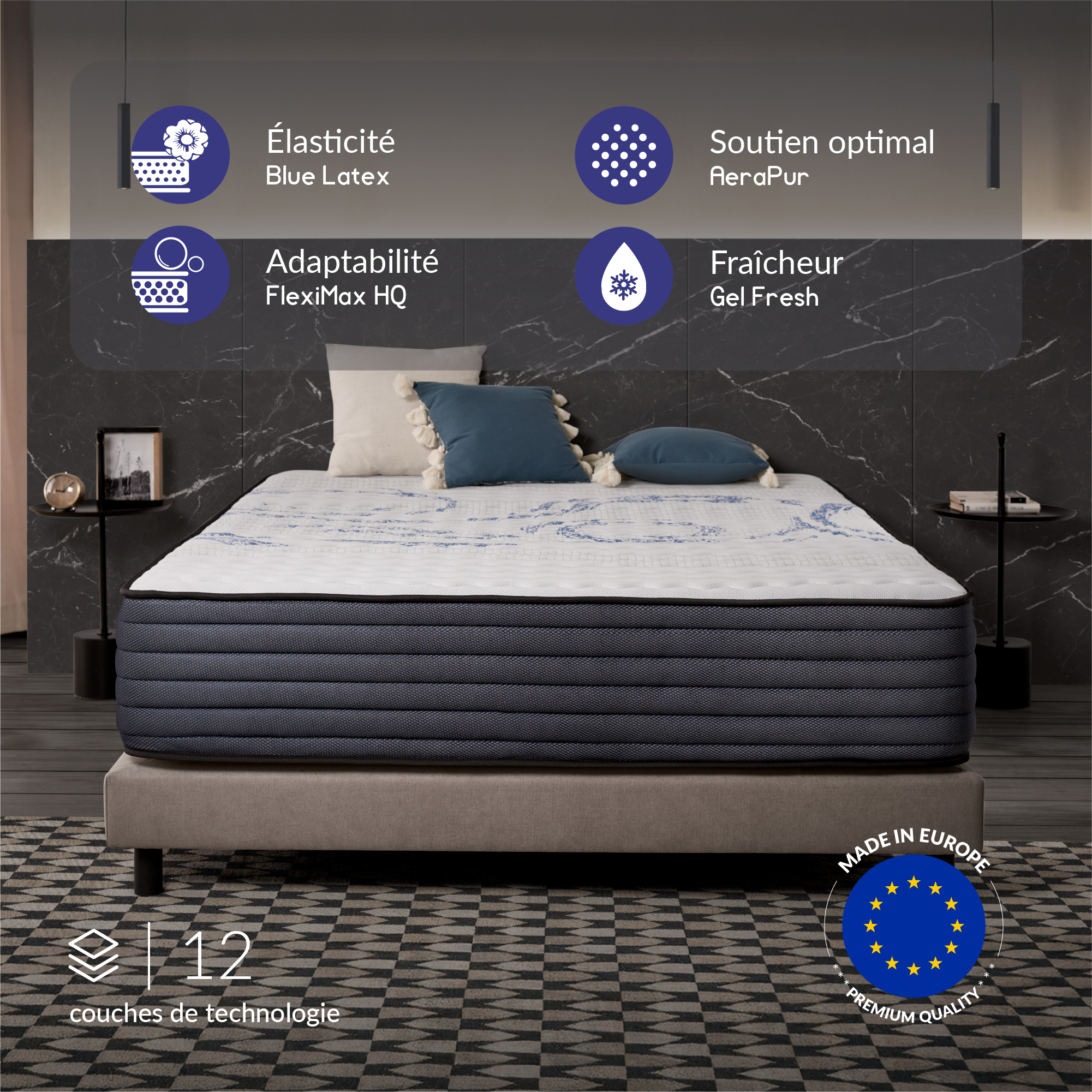 Naturalex - Matelas Perfect Sleep - 180x200 Cm - Mousse Mémoire De