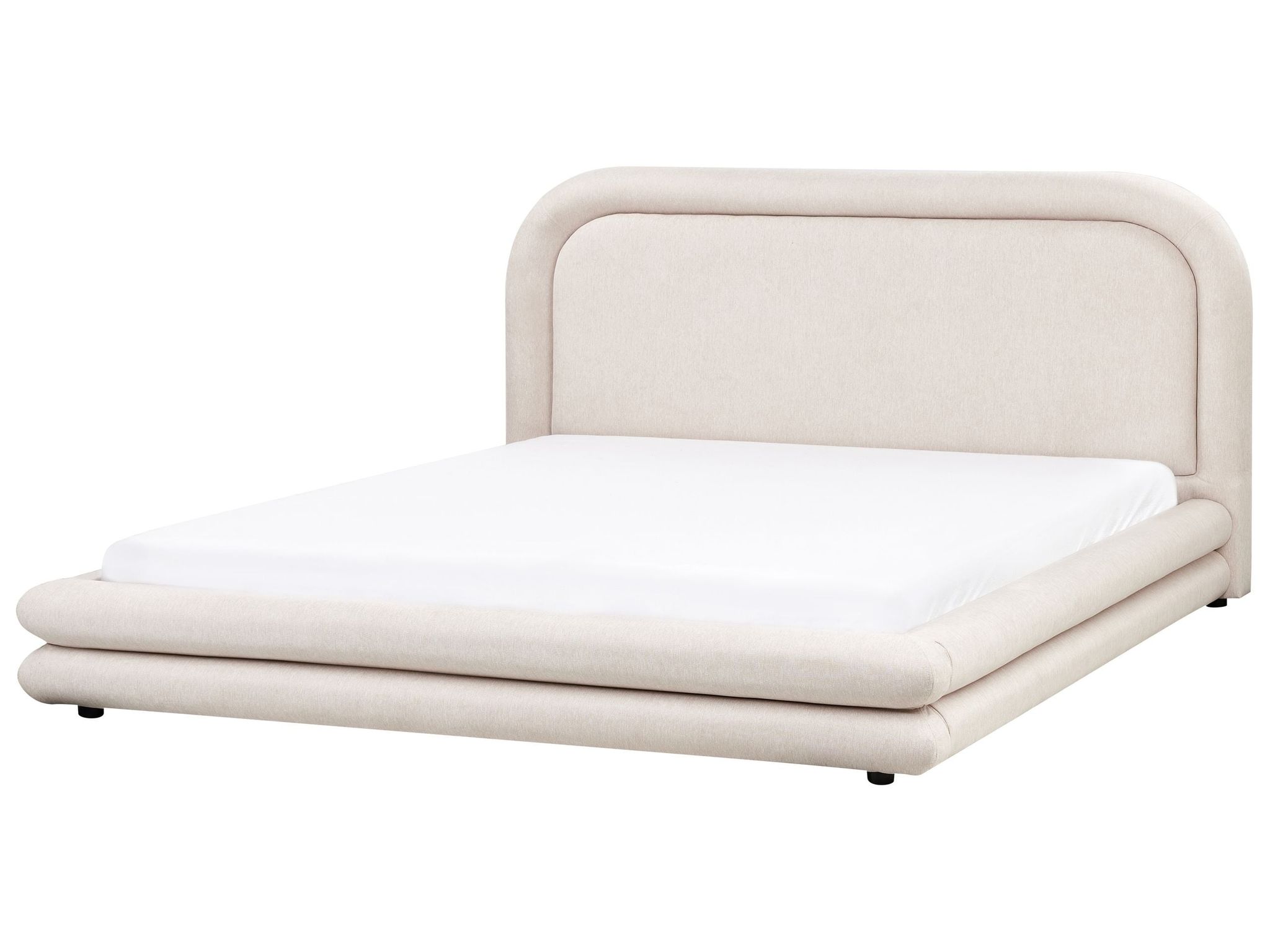 Beliani Eu Super King Size Bed 6ft Fabric Upholstery With Headboard And Slatted Bed Frame Bedroom Furniture Light Beige Lavardens