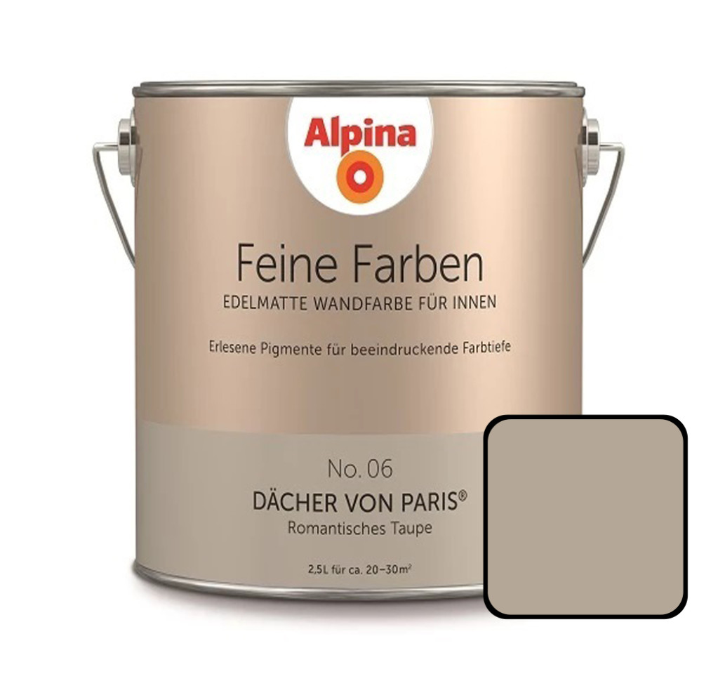 Feine Farbe No 06 2,5 L Romantisches Graubraun Dächer Von Paris - Alpina