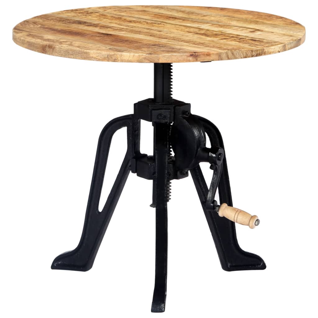 Vidaxl - Table D'Appoint 60x(46-63) Cm Bois De Manguier Massif Et Fonte