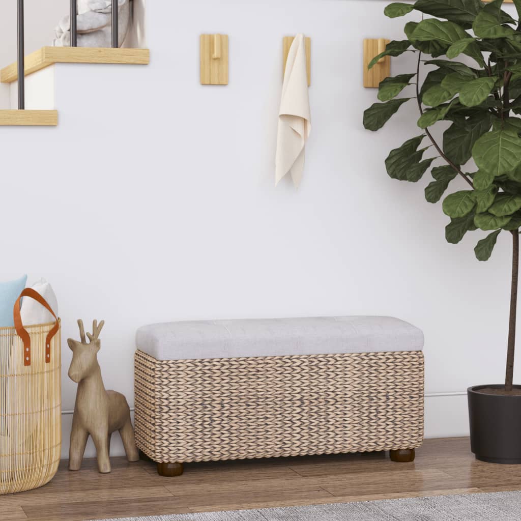 Vidaxl - Bancs De Rangement 2 Pcs Avec Coussin Gris 69 Cm Quenouille