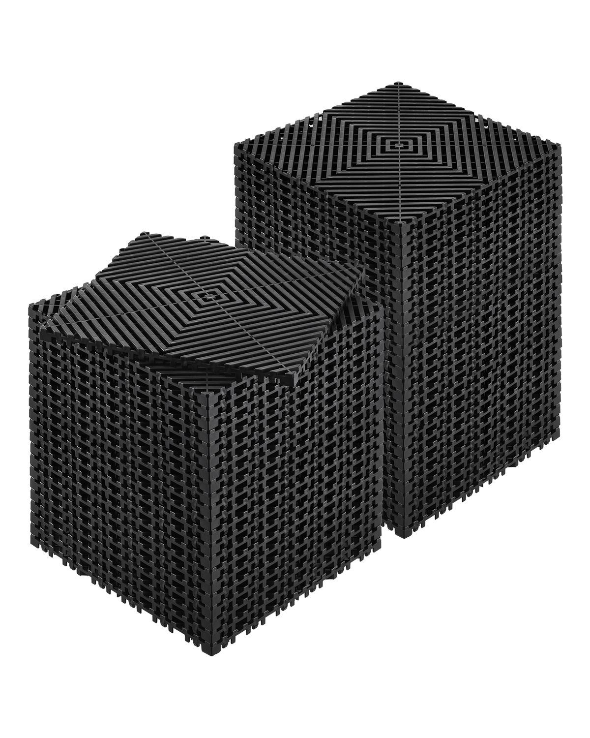 Tapis de drainage emboîtable 30 x 30 cm en PP noir, antidérapant, lot de 50