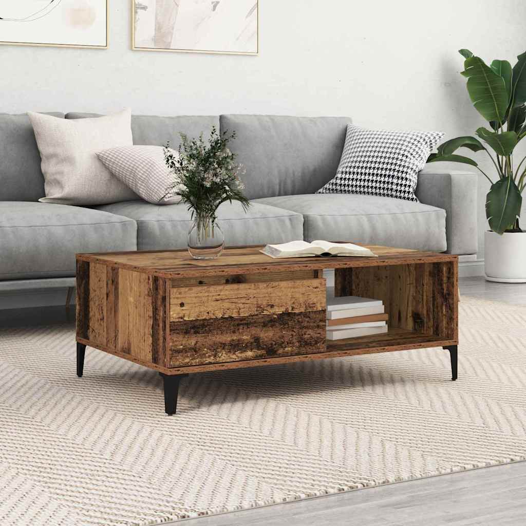 Vidaxl – Table Basse Industrielle En Bois Vieilli 90 X 60 X 35 Cm