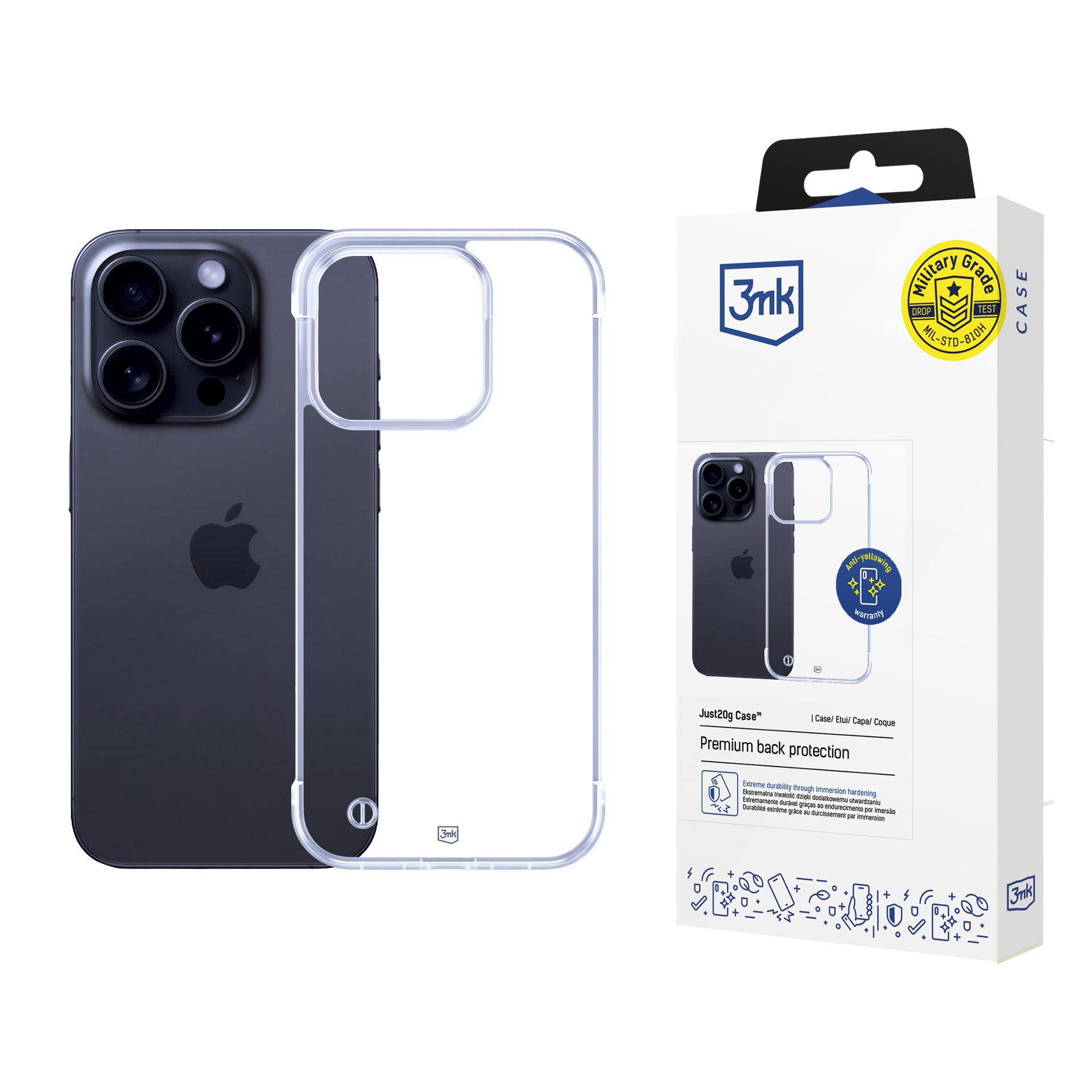 3MK Etui Just20g Clear Case do iPhone 16 Pro (Apple iPhone 16 Pro), Smartphone Hülle, Transparent - Bild 2