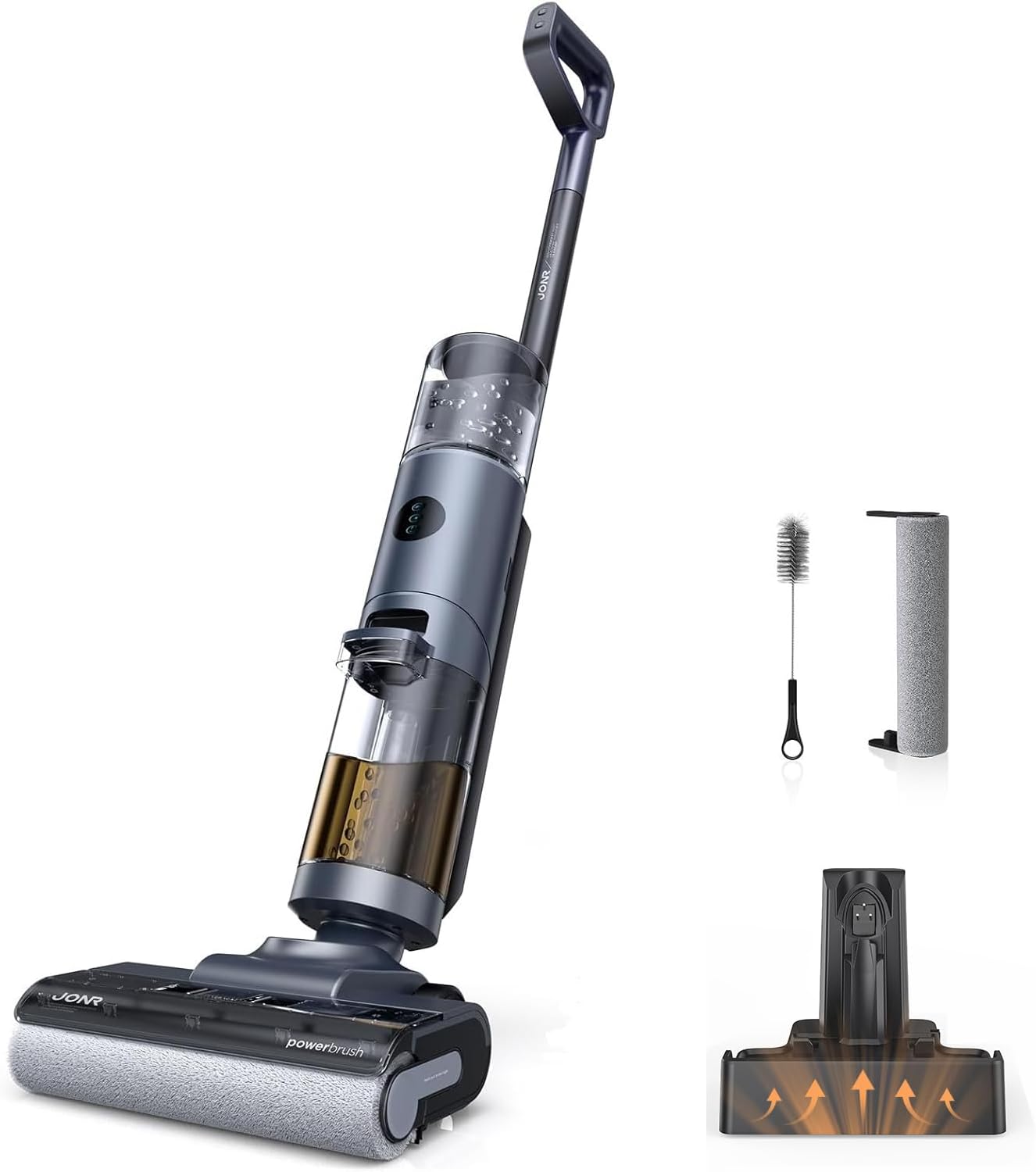 Aspiradora inalámbrica JONR ED12 Pro, aspiradora Vertical húmeda y seca con aire caliente, autolimpieza en seco para electrodomésticos inteligentes