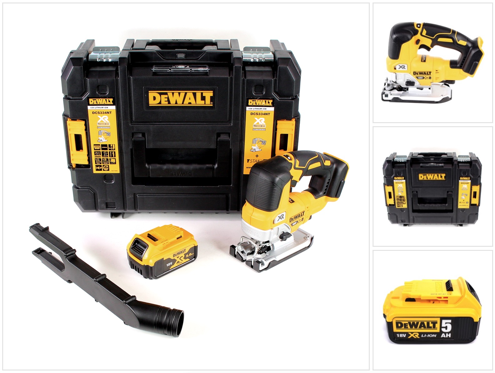 Dewalt Dcs 334 Nt Akku Pendelhub Stichsäge 18V Brushless + 1X Akku 5,0Ah + Tstak - Ohne Ladegerät 4250559959298