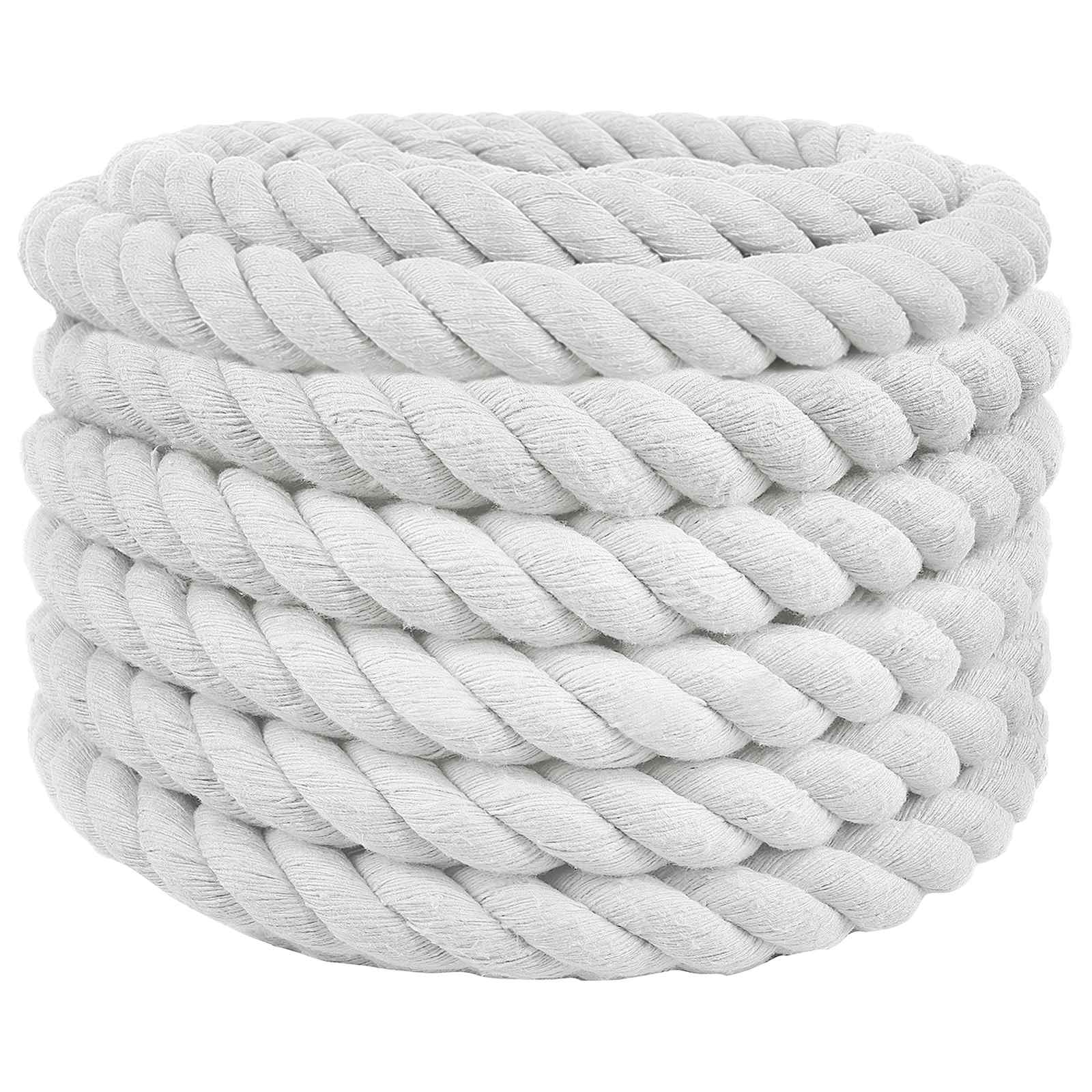 Vidaxl Weiß Cotton Rope 30 Mm 50 M White 100% Cotton
