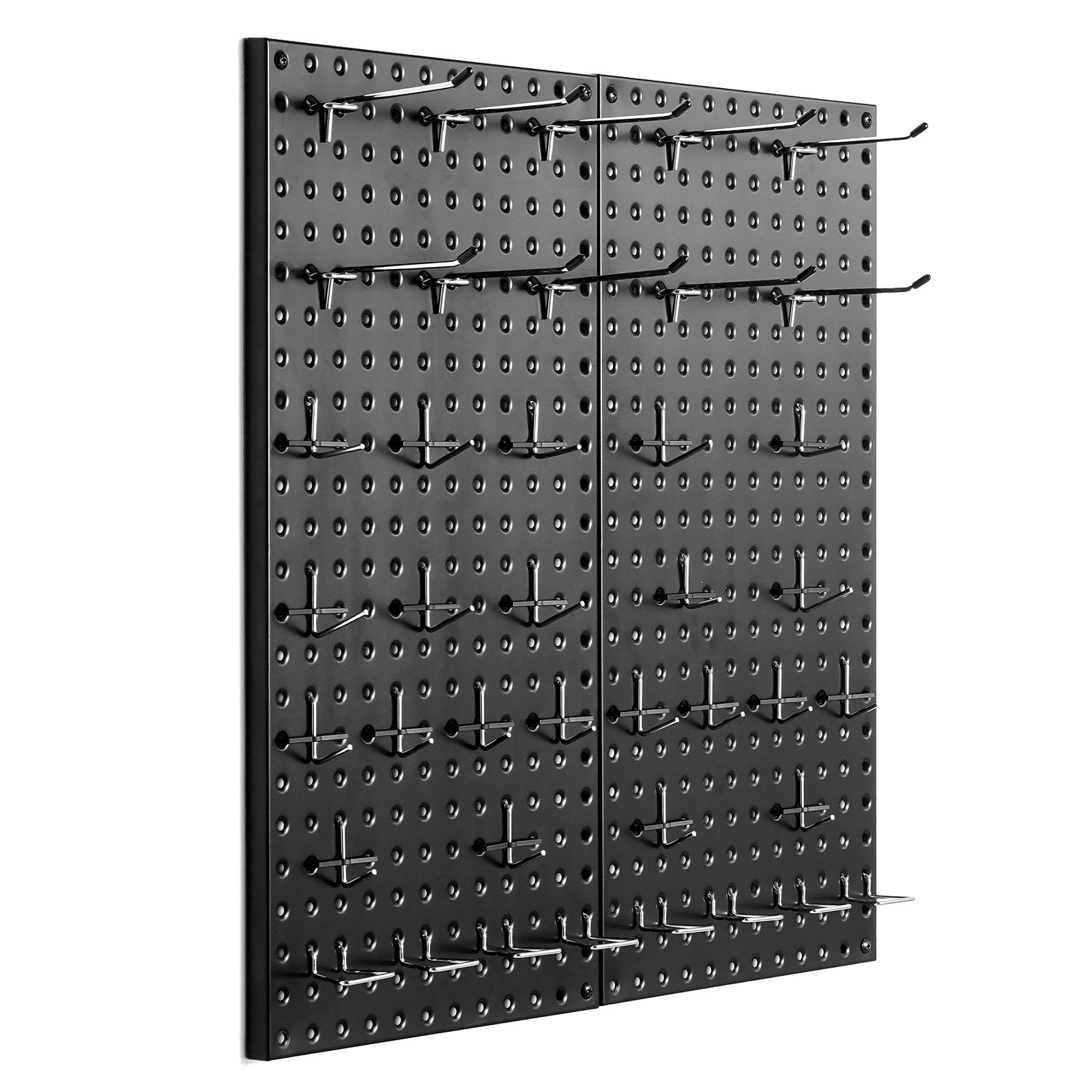 Panneau perforé mural en acier au carbone, 61 x 30,5 cm, lot de 2, noir