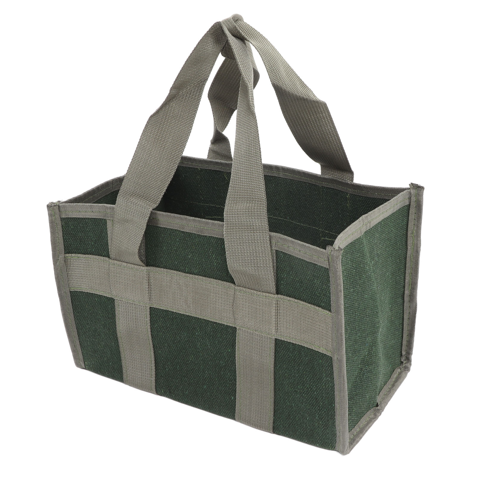 Sac à outils à large ouverture en toile renforcée, vert olive, 29 x 17 x 17 cm
