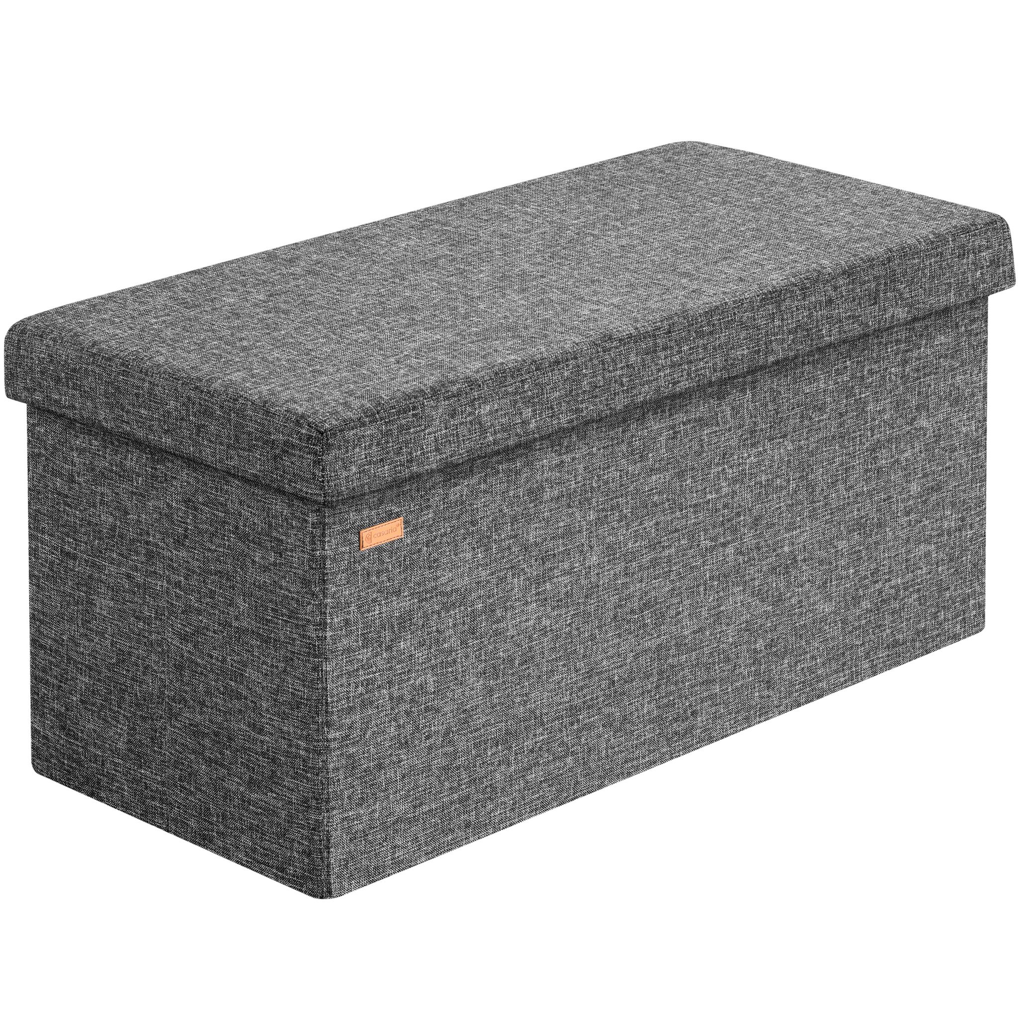 Casaria® Sitzbank Mit Stauraum Faltbar Gepolstert Deckel Schlafzimmer Wohnzimmer Flur Sitztruhe Truhenbank Polsterbank L - Dunkelgrau