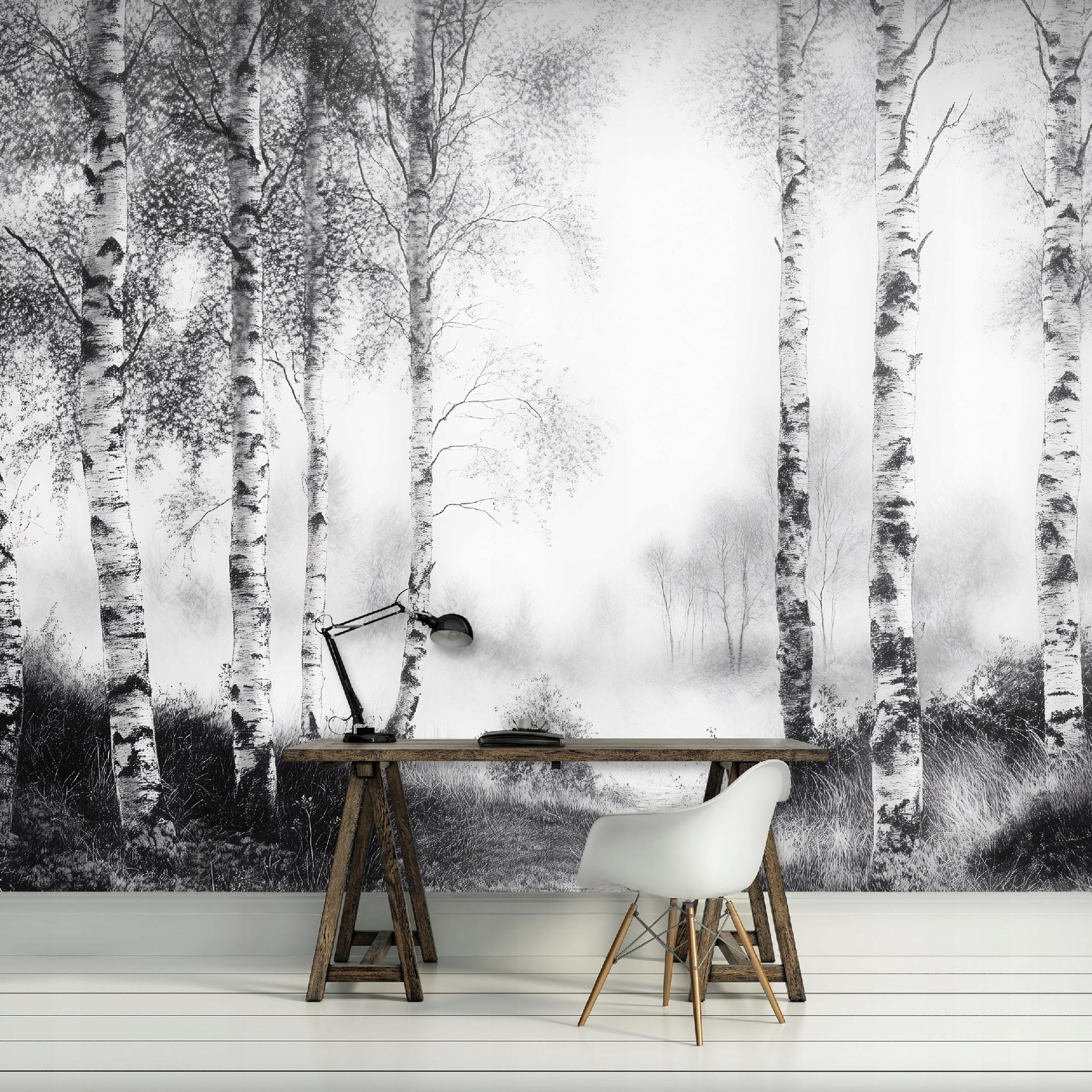Wallarena Vlies Fototapete Wald Birken 300x210 Cm, Tapeten, Für Wohn Und Schlafzimmer, Vliestapete Wandtapete Tapete 3d Effekt- Inkl. Kleister - Landschaft